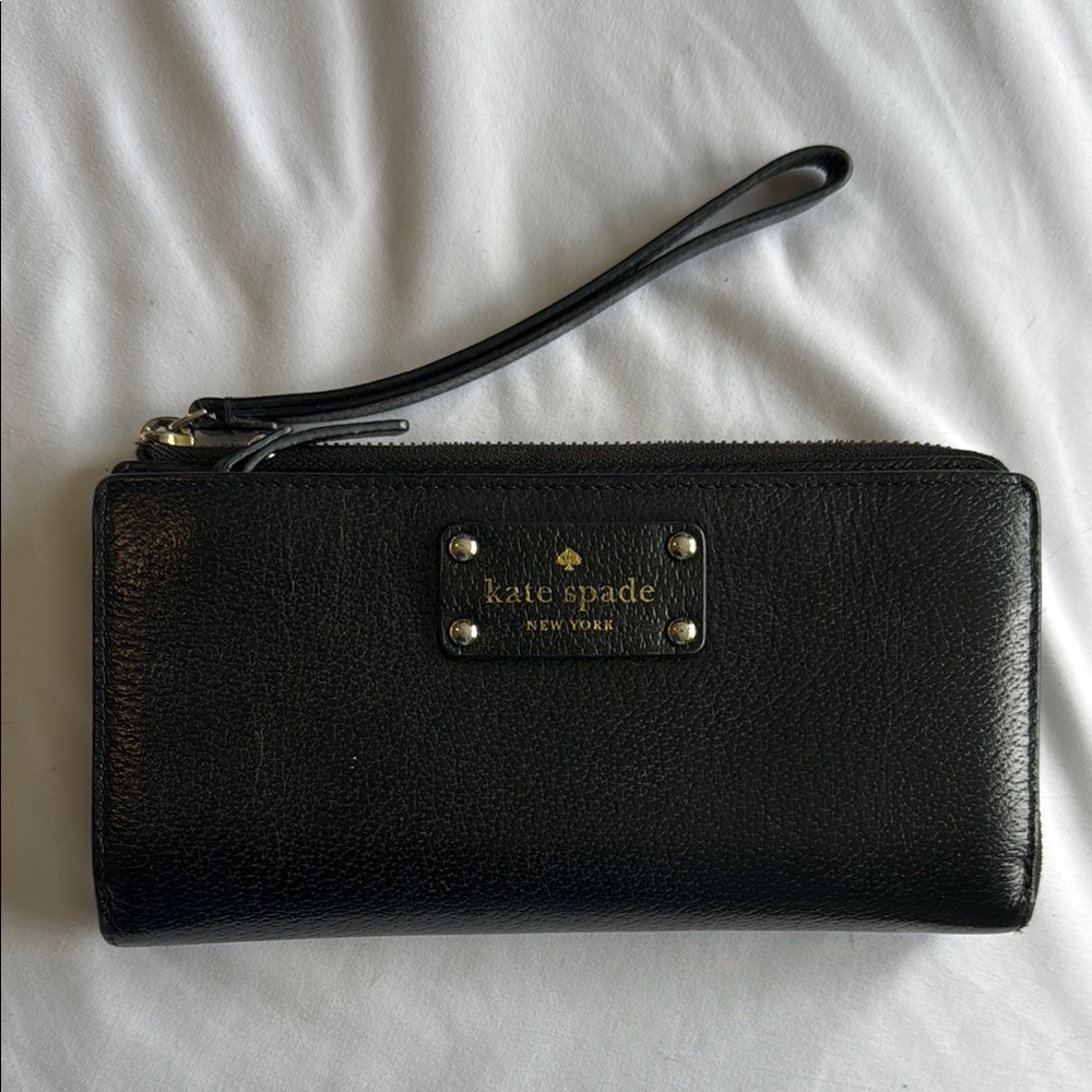 Kate Spade Black Leather Wristlet